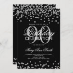 Silver Black 90th Birthday Glitter Confetti Kaart<br><div class="desc">Elegant 90th Birthday Faux Glitter Confetti Silver Black sjabloon. Geweldig voor 90ste verjaardagsfeestjes en nog veel meer!</div>