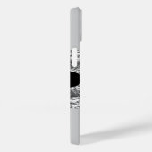 Silver Black agate marble name script Case-Mate iPhone Case (Achterkant / Rechts)