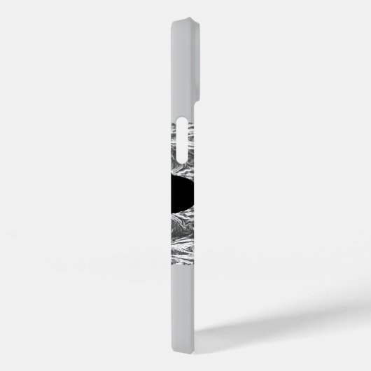 Silver Black agate marble name script Case-Mate iPhone Case (Achterkant / Rechts)