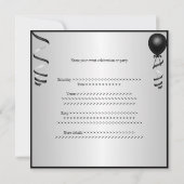 Silver Black Balloons Formale 21ste verjaardag Kaart (Achterkant)