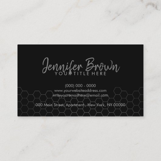 Silver Black Bee Boerderij Apiary Honeycomb Visitekaartje (Achterkant)