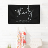 Silver & Black Birthday Party Welcome Banner (Insitu)
