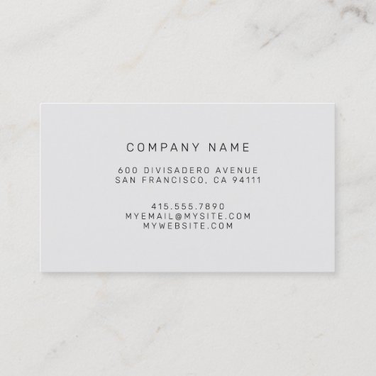 Silver Black Black Luxe Visitekaartje (Achterkant)