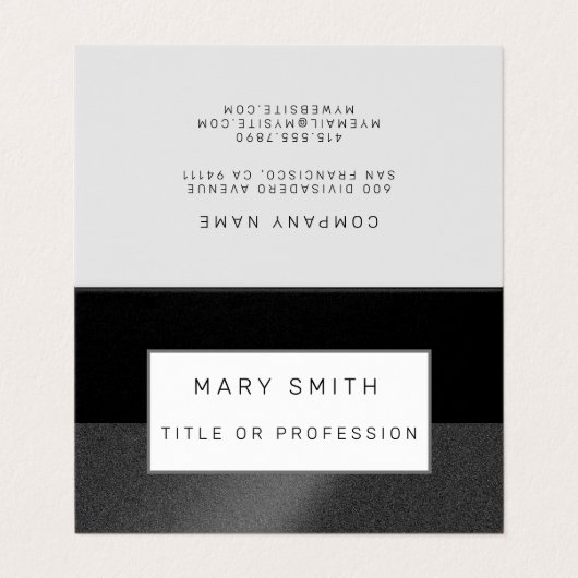 Silver Black Black Luxe Visitekaartje (Buitenkant ongevouwen)