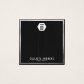 Silver Black Border Logo Hair Clips Display Kaart (Voorkant)