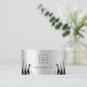 Silver Black bouwfotocontractant logo QR Visitekaartje (Staand voorkant)