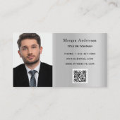 Silver Black bouwfotocontractant logo QR Visitekaartje (Achterkant)