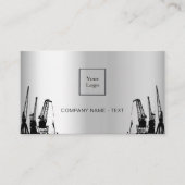 Silver Black bouwfotocontractant logo QR Visitekaartje (Voorkant)