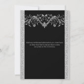 Silver Black bruiloft verloving Kaart (Achterkant)