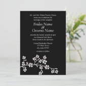 Silver & Black Cherry Blossom Elegant Wedding 5x7 Kaart (Staand voorkant)