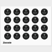 Silver Black Confetti Graduation Party Favoriet Ronde Sticker (Vel)