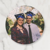 Silver Black Confetti Graduation Party Foto Bedankjes Labels (Achterkant)