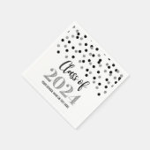 Silver Black Confetti Klasse van 2024 Servetten (Hoek)