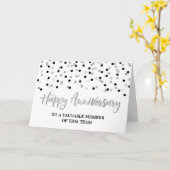 Silver Black Confetti Medewerker Jubileum Kaart (Gele Bloem)