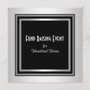 Silver Black Corporate Black Stropdas Fundraising Kaart