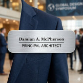 Silver & Black Custom Name Tag Design