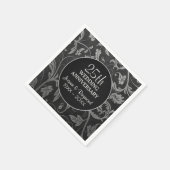 Silver Black Damask 25e Jubileum Servetten (Hoek)