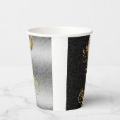 Silver & Black Damask Papieren Bekers (Links)