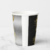 Silver & Black Damask Papieren Bekers (Rechts)