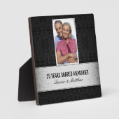 Silver Black Damask Photo Lijst 25e Jubileum Fotoplaat (Voorkant)