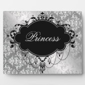 Silver Black Damask Princess Fotoplaat (Voorkant)