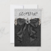 Silver Black Damask RSVP (Voorkant)