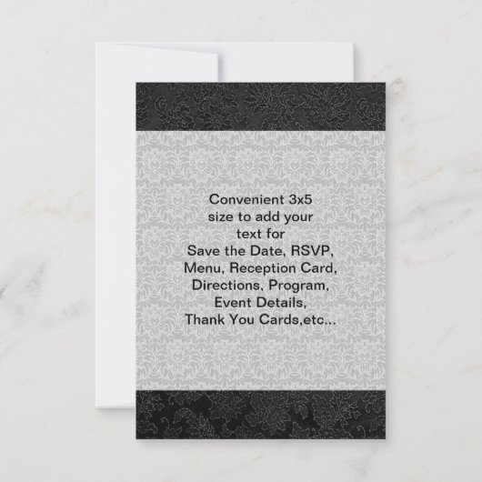 Silver Black Damask RSVP (Achterkant)