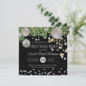 Silver Black Decor Kerstfeestdag Kaart (Staand voorkant)