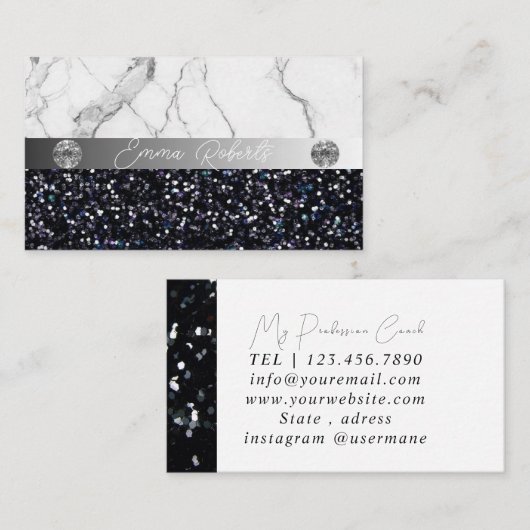 Silver Black Diamond Coach-Visitekaartje Visitekaartje (Voorkant / Achterkant)