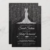 Silver Black Diamond Dress Sweet 16 Kaart (Voorkant / Achterkant)