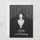 Silver Black Diamond Perfume Flacon Birthday Kaart (Achterkant)