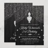 Silver Black Diamond Perfume Flacon Birthday Kaart (Voorkant / Achterkant)