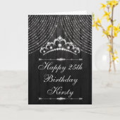 Silver Black Diamond Tiara Birthday Kaart (Gele Bloem)