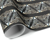 Silver Black Driangle Spirals Celtic Knot Design Cadeaupapier (Rol Hoek)