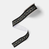 Silver Black Driangle Spirals Celtic Knot Design Grosgrain Lint (Achterkant)