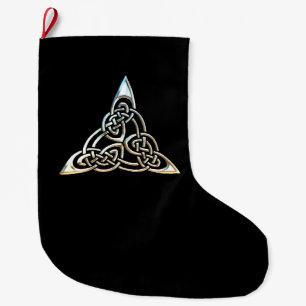 Silver Black Driangle Spirals Celtic Knot Design Grote Kerstsok