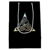 Silver Black Driangle Spirals Celtic Knot Design Medium Cadeauzakje (Achterkant)