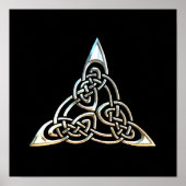 Silver Black Driangle Spirals Celtic Knot Design Poster (Voorkant)