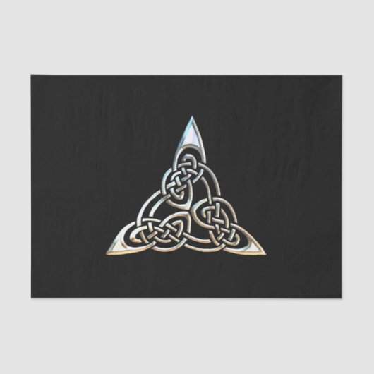 Silver Black Driangle Spirals Celtic Knot Design Tissuepapier (Voorkant)