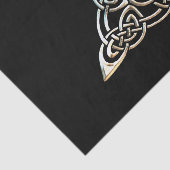 Silver Black Driangle Spirals Celtic Knot Design Tissuepapier (Detail)