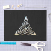 Silver Black Driangle Spirals Celtic Knot Design Tissuepapier (Craft)