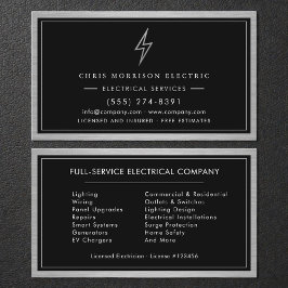 Silver & Black Electrical Services Electrician Visitekaartje