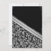 Silver & Black Elegant Glam Engagement Party Kaart (Achterkant)