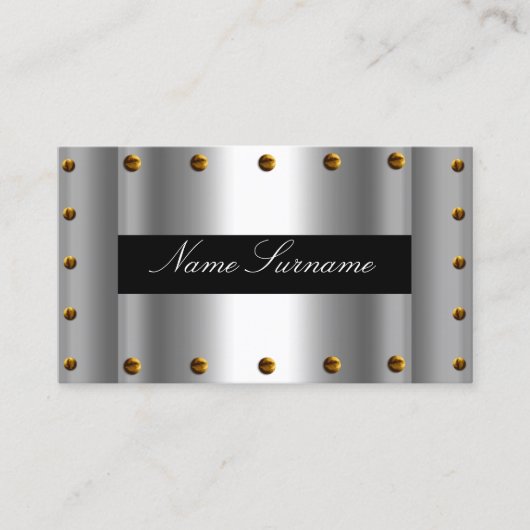 Silver Black Elegant Visitekaartje Silver Black (Voorkant)