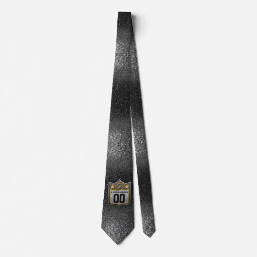 Silver Black en Gold Glitter Football Jersey Stropdas (Voorkant)