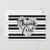 Silver, Black en White Striped - Kaarten (Achterkant)