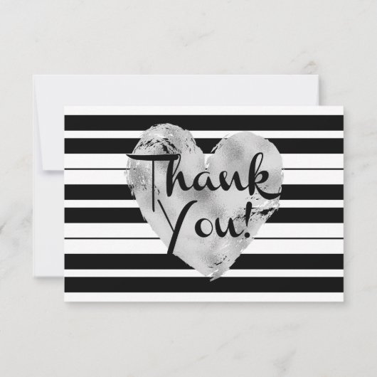 Silver, Black en White Striped - Kaarten (Achterkant)