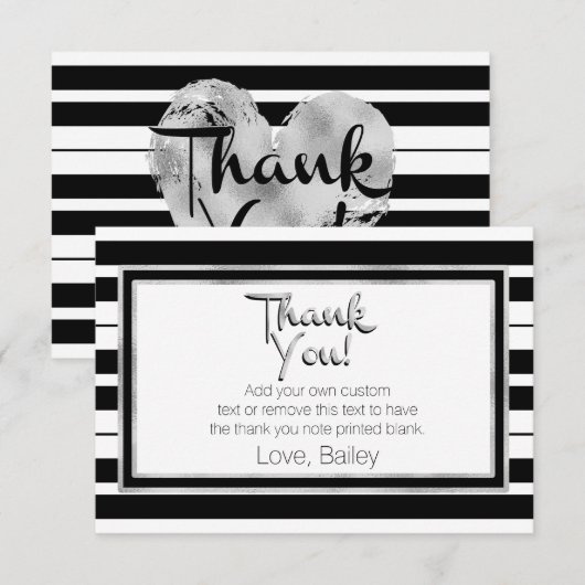 Silver, Black en White Striped - Kaarten (Voorkant / Achterkant)