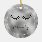 Silver Black Eyelashes Keramisch Ornament (Voorkant)