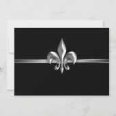 Silver Black Fleur de Lis Event I Kaart (Voorkant)
